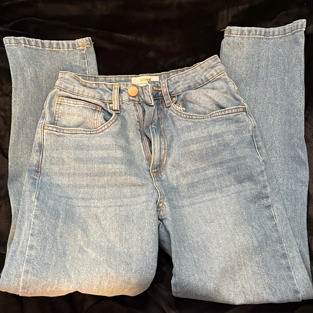 cotton on straight leg with rips